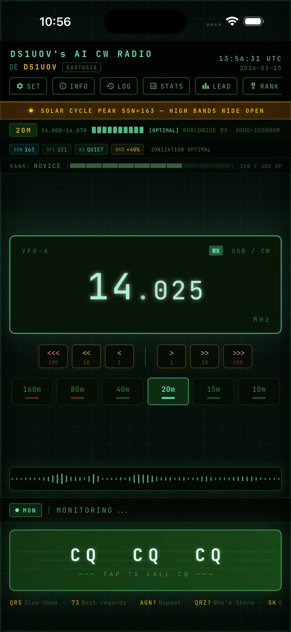 DS1UOV's AI CW Radio app preview