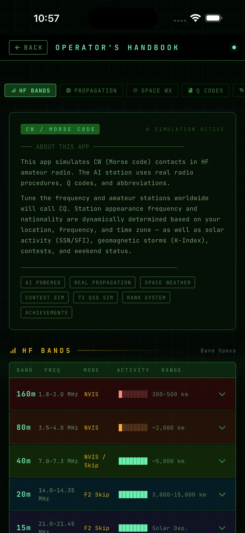 AI operators with character screen
