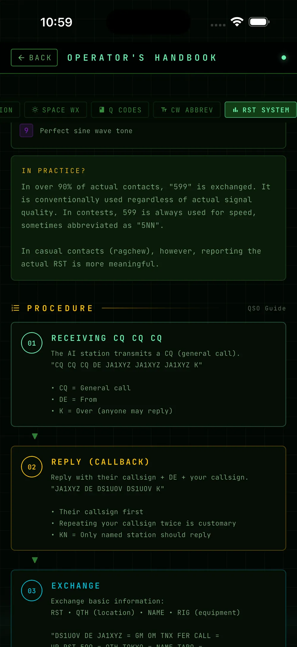 Space-weather propagation screen