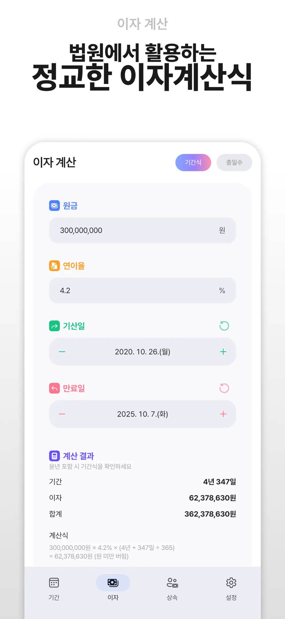 Multi-period interest and damages screen