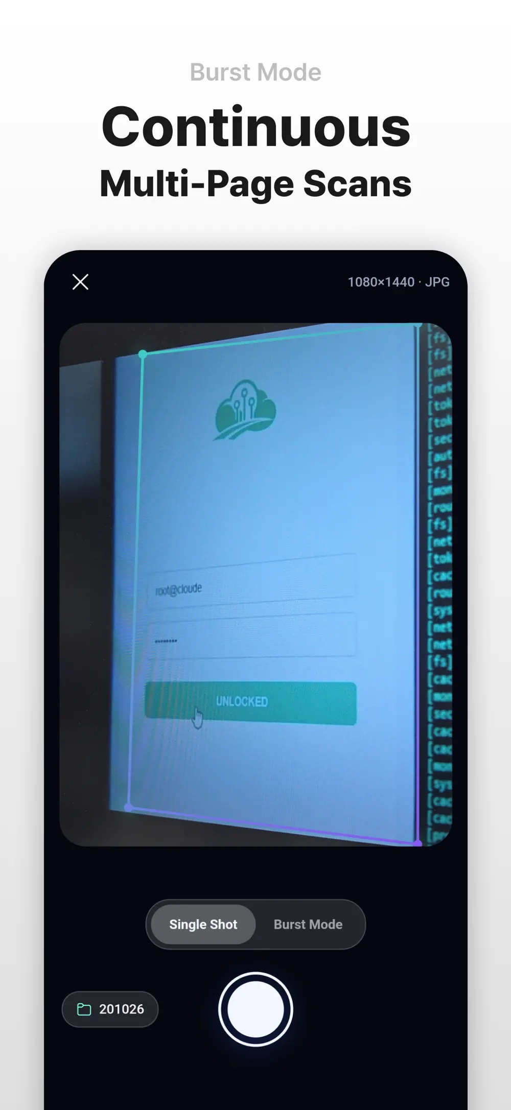 Searchable offline OCR screen