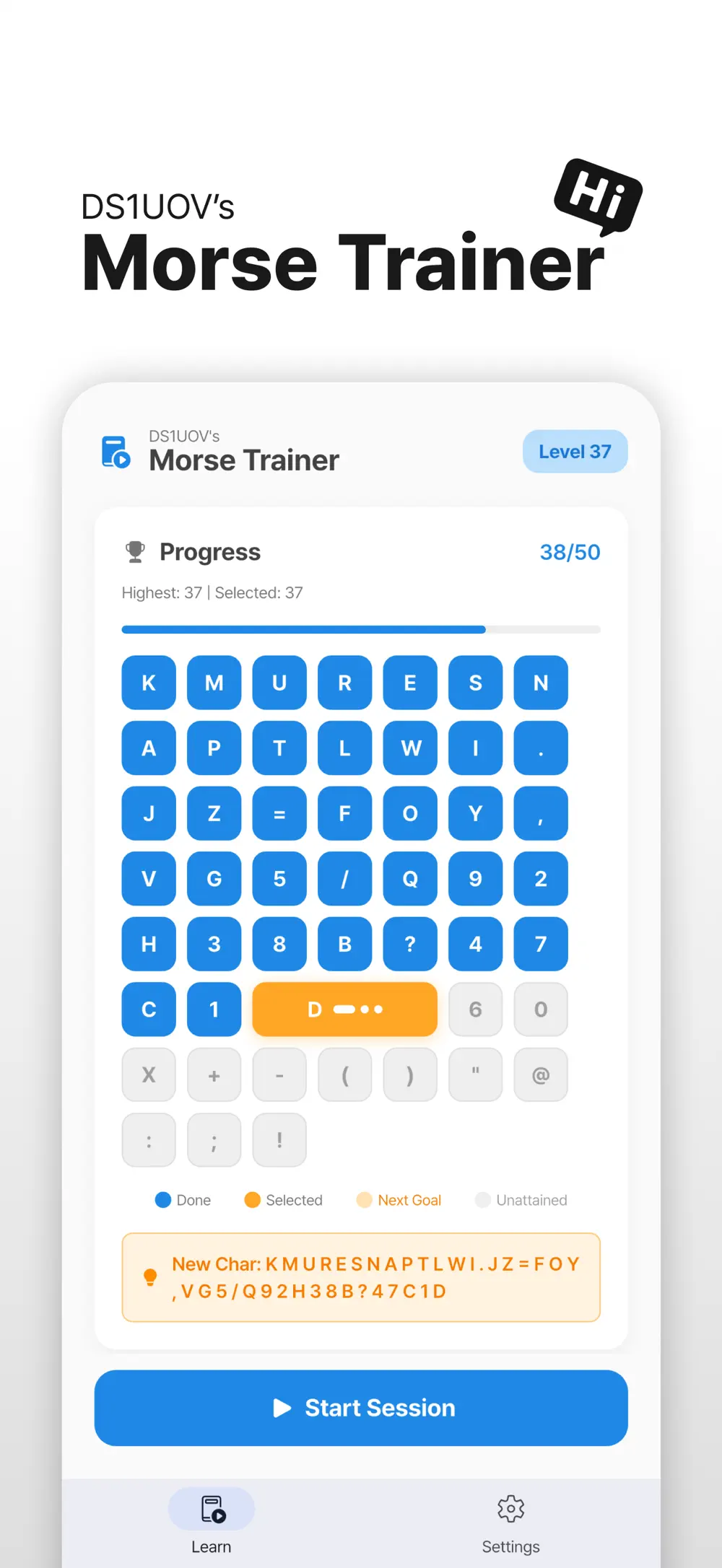 DS1UOV's Morse Trainer app preview