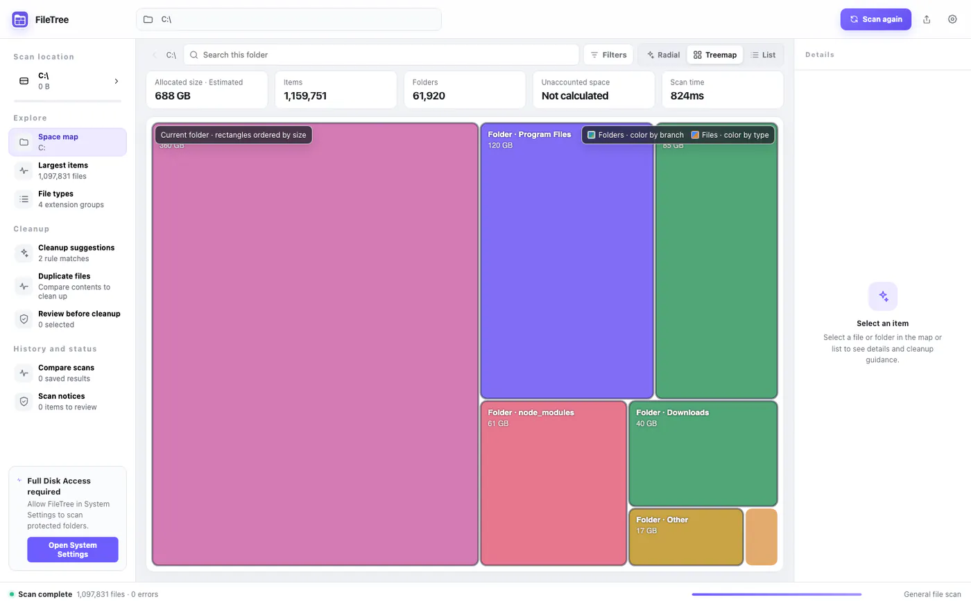 FileTree treemap view